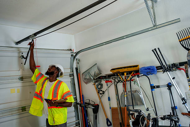 Professional Garage Door Panel Replacement technician working in La Porte, TX